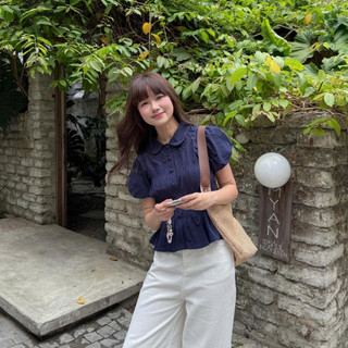 Áo Sơ Mi Cổ Sen Nhún Eo Tay Bồng Mùa Hè Siêu Xinh Dễ Thương Cho Nữ