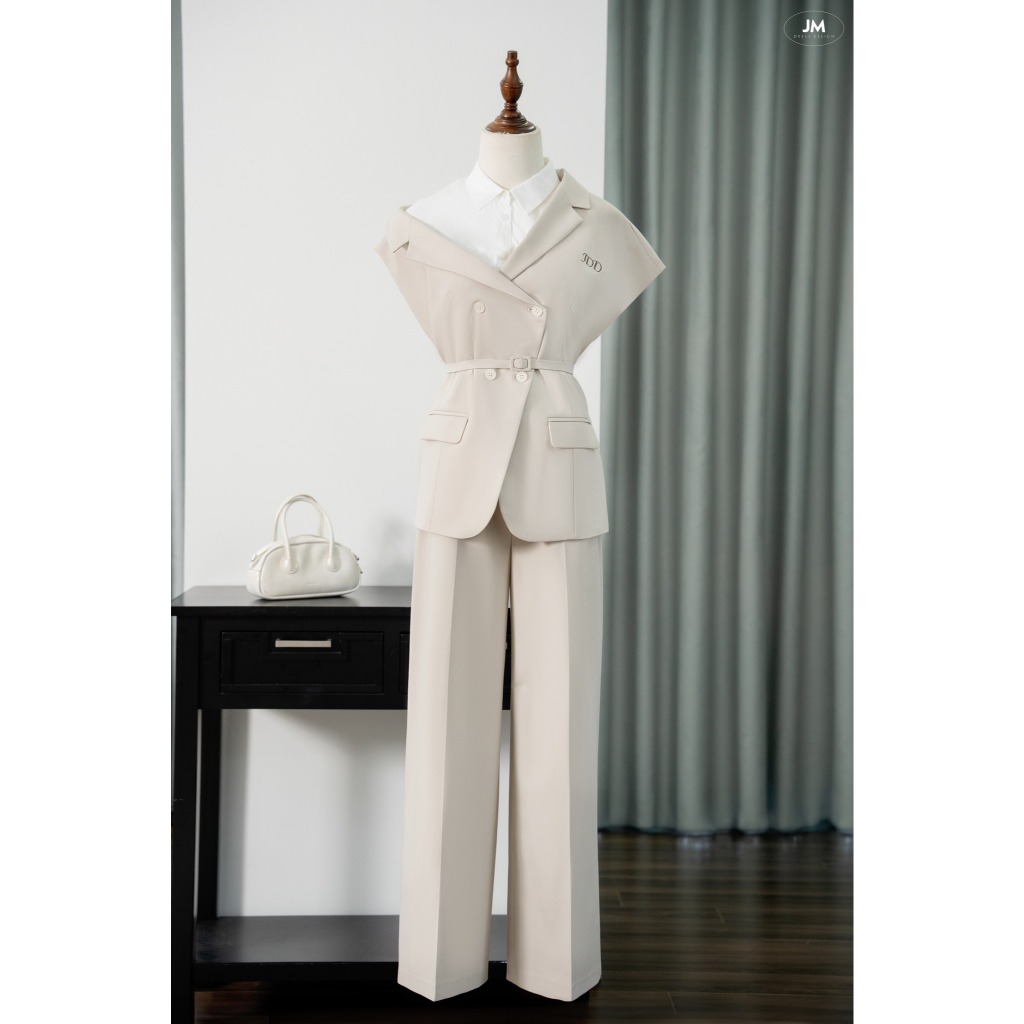 Ảnh Set Áo Blazer tay chồm 5B02.2502K, Quần ống suông thêu túi cơi 3P02.2502K, set đồ công sở thanh lịch trẻ trung thiết kế 4