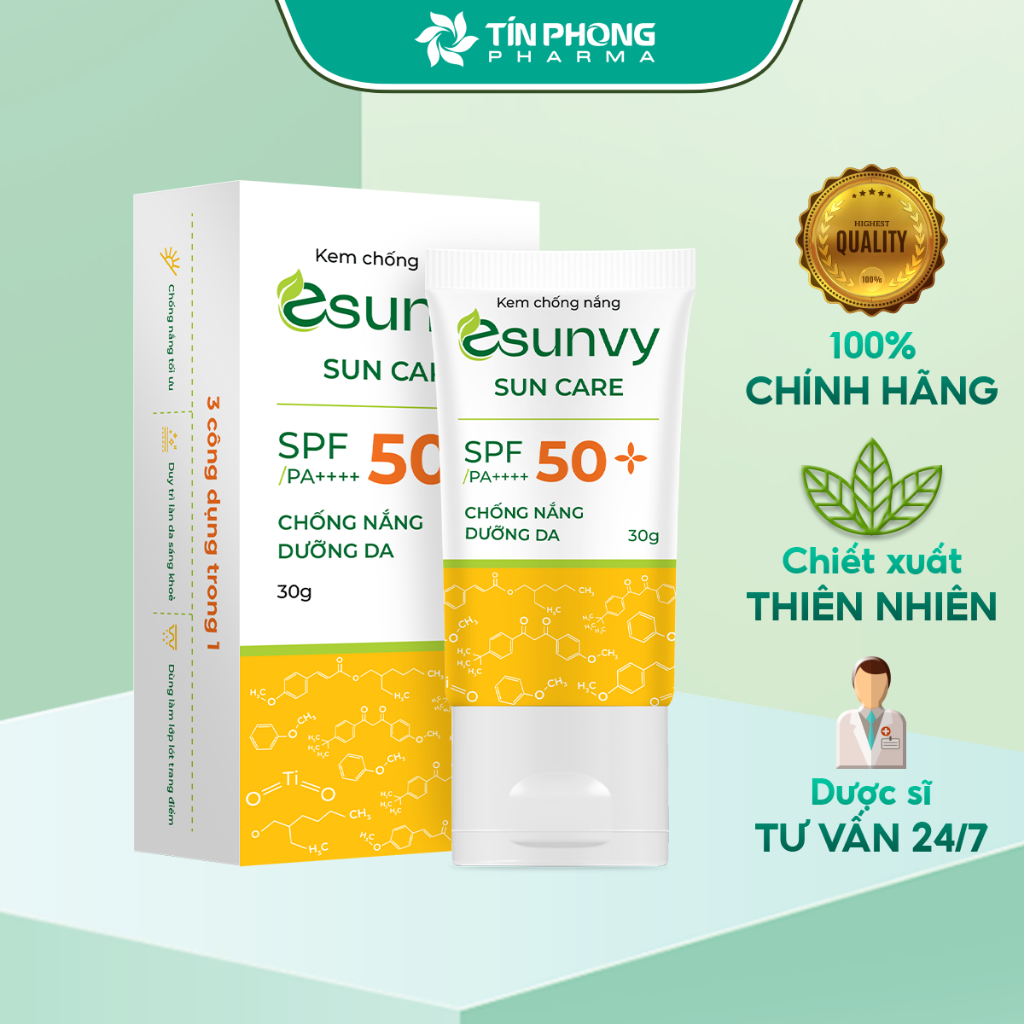 Ảnh Kem Chống Nắng Nâng Tone, Kiềm Dầu, Không Thấm Nước ESUNVY SUN CARE SPF50+/PA++++  Cho Da Nhạy Cảm Tuýp 30g TMP019 2