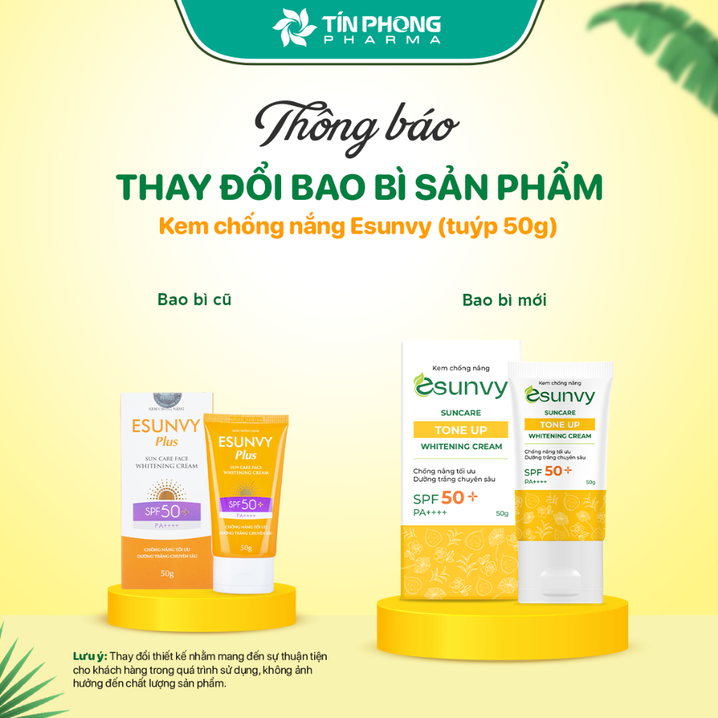 Ảnh Kem Chống Nắng Nâng Tone, Kiềm Dầu, Không Thấm Nước ESUNVY SUN CARE SPF50+/PA++++  Cho Da Nhạy Cảm Tuýp 30g TMP019 3