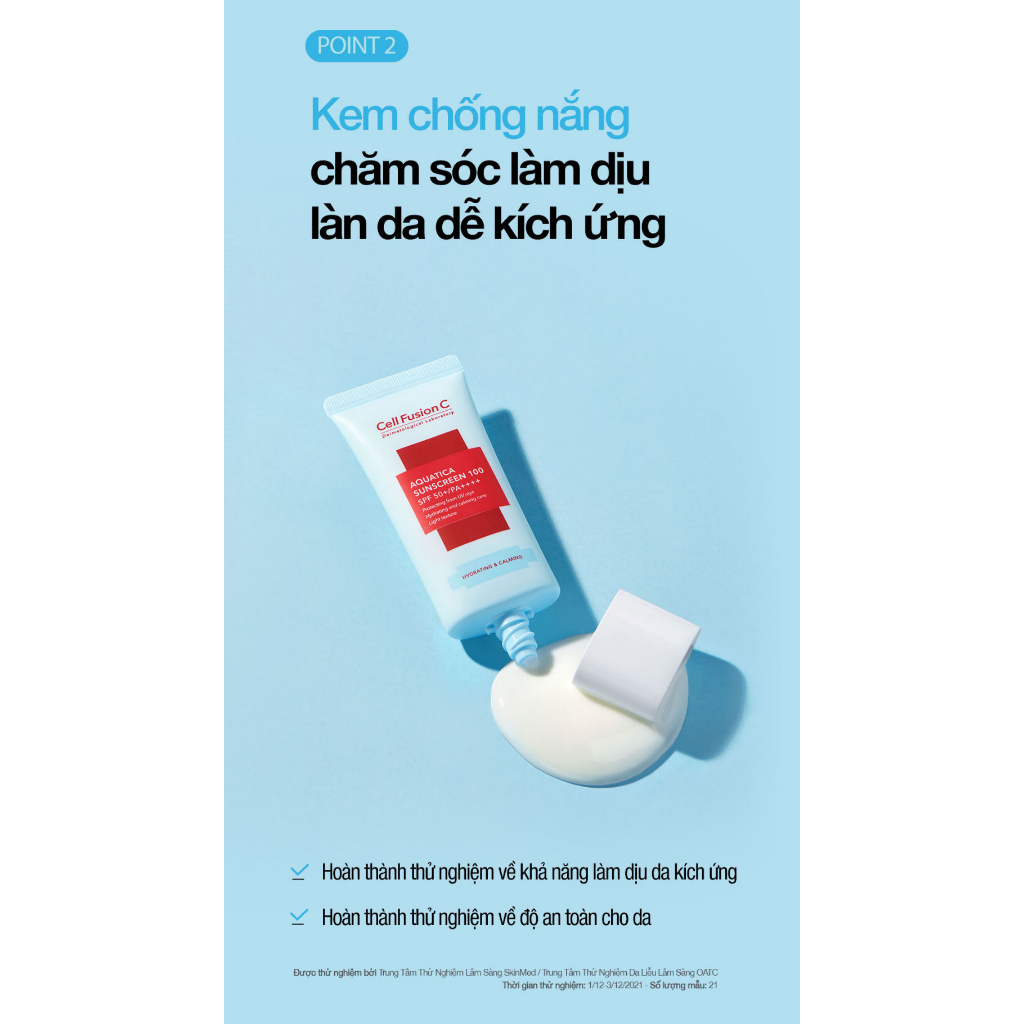 Ảnh [COMBO 35ML + 35ML] Kem Chống Nắng Cấp Ẩm & Dịu Da Cell Fusion C Aquatica Sunscreen 100 SPF 50+/PA++++ 2