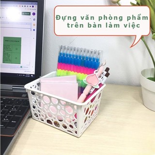 Giỏ nhựa đựng đồ để bàn, Rổ nhật bé nhựa việt nhật nhỏ gọn 5690