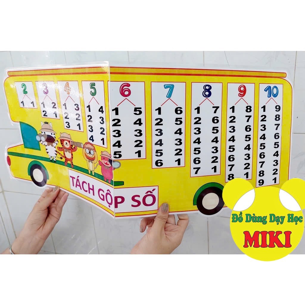 XE BUÝT TÁCH GỘP SỐ handmade (Đồ Dùng Dạy Học Miki)