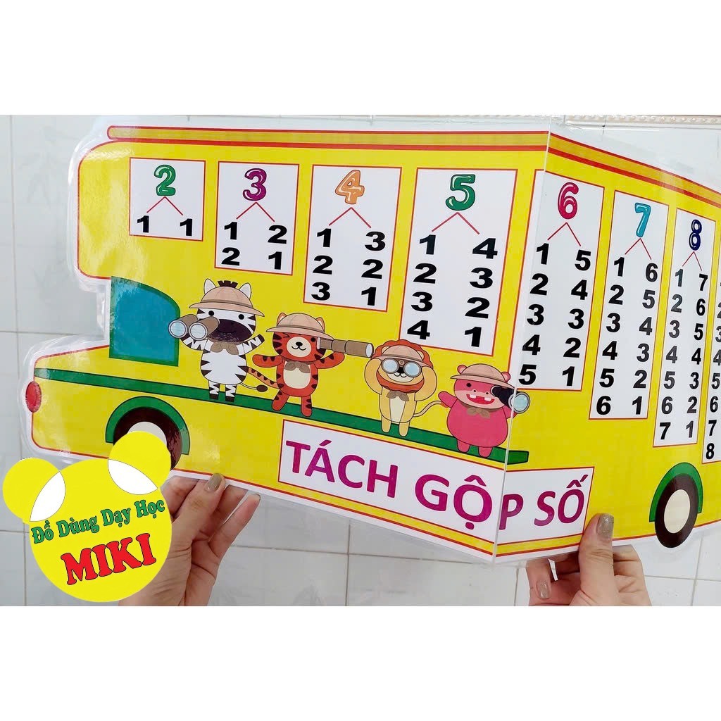 XE BUÝT TÁCH GỘP SỐ handmade (Đồ Dùng Dạy Học Miki)