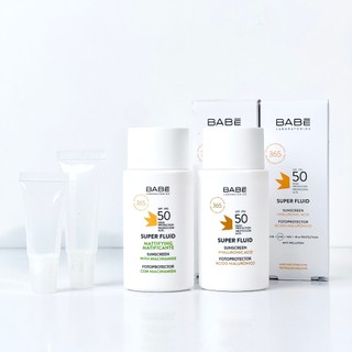 Kem Chống Nắng Phổ Rộng Cho Da Khô BABE Super Fluid Sunscreen Hyaluronic Acid SPF 50+ 50ml