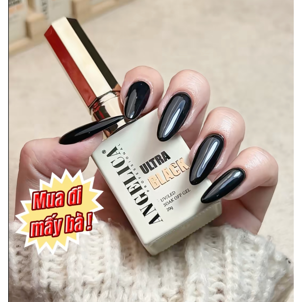Sơn Siêu Đen Cao Cấp Angelica Chất Sơn Đặc Mịn Tăng Độ Bóng Tuyết Đối Chai 20g ANG-SGD