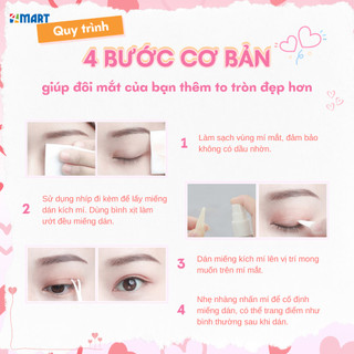 Miếng dán kích mí lưới tàng hình, kích mí tròn đều, phù hợp mọi dáng mắt, không lộ.