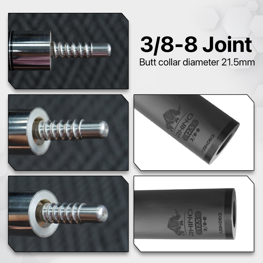 Ảnh Ngọn Bida Lỗ Carbon RHINO - Ren Radial, Uniloc, TuboLoc, Trueloc, 5/16-18, 5/16-14, 3/8-10 3