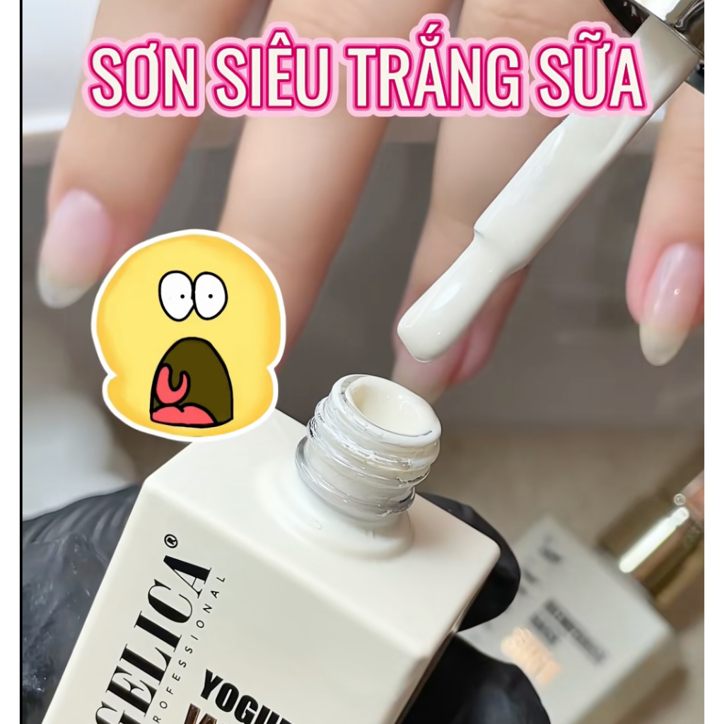 Sơn Trắng Sữa Chua Cao Cấp Angelica Chất Siêu Đặc Mịn Tăng Độ Bóng Tuyệt Đối Chai 20g ANG-SGSC