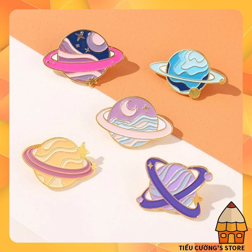Ghim cài áo (Enamel pin), ba lô, túi tote mẫu không gian và hành tinh ...
