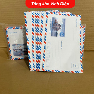 Túi 100 phong bì thư phong bì bưu điện loại đẹp có keo dán