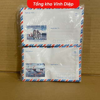 Túi 100 phong bì thư phong bì bưu điện loại đẹp có keo dán