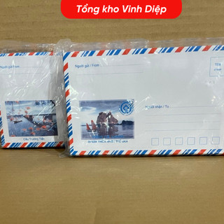 Túi 100 phong bì thư phong bì bưu điện loại đẹp có keo dán