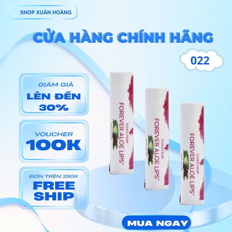 Son Dưỡng Môi (có tem phụ)  #022Flp. Aloe Lips with Jojoba. Giữ Ẩm, Làm Mềm, Dưỡng Hồng Môi Tự Nhiên. 4.25g