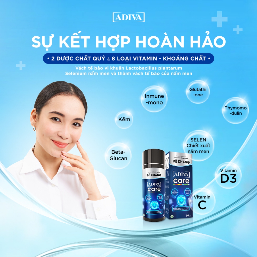 Ảnh Viên Uống Tăng Cường  Đề Kháng ADIVA Care – Hỗ Trợ Tăng Cường Hệ Miễn Dịch Tốt Cho Sức Khỏe 3