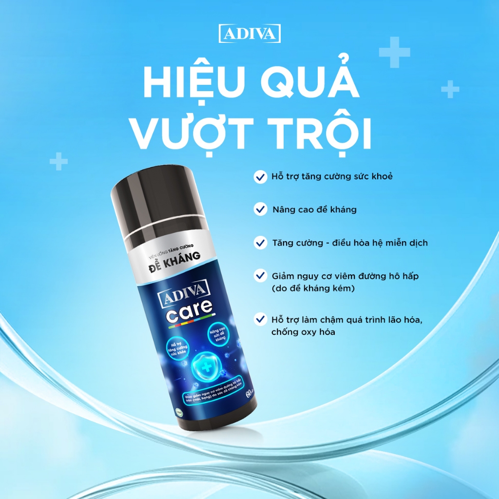 Ảnh Viên Uống Tăng Cường  Đề Kháng ADIVA Care – Hỗ Trợ Tăng Cường Hệ Miễn Dịch Tốt Cho Sức Khỏe 2