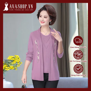 Áo Len Khoác Hai Mảnh Trung Niên Phong Cách AL81