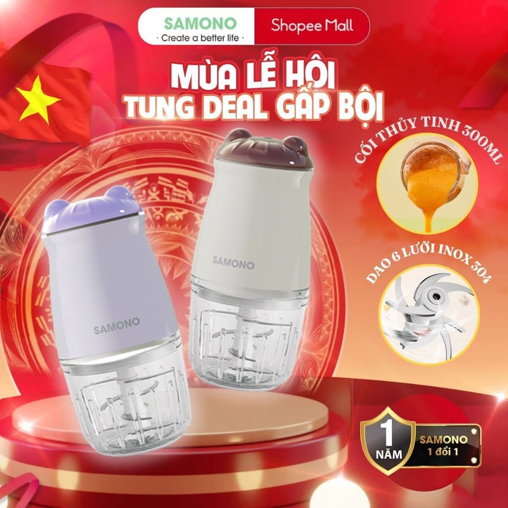 Đánh Giá Máy Xay Thực Phẩm Mini Samono SW-MC200 Đa Năng, 6 Lưỡi, Giá Tốt