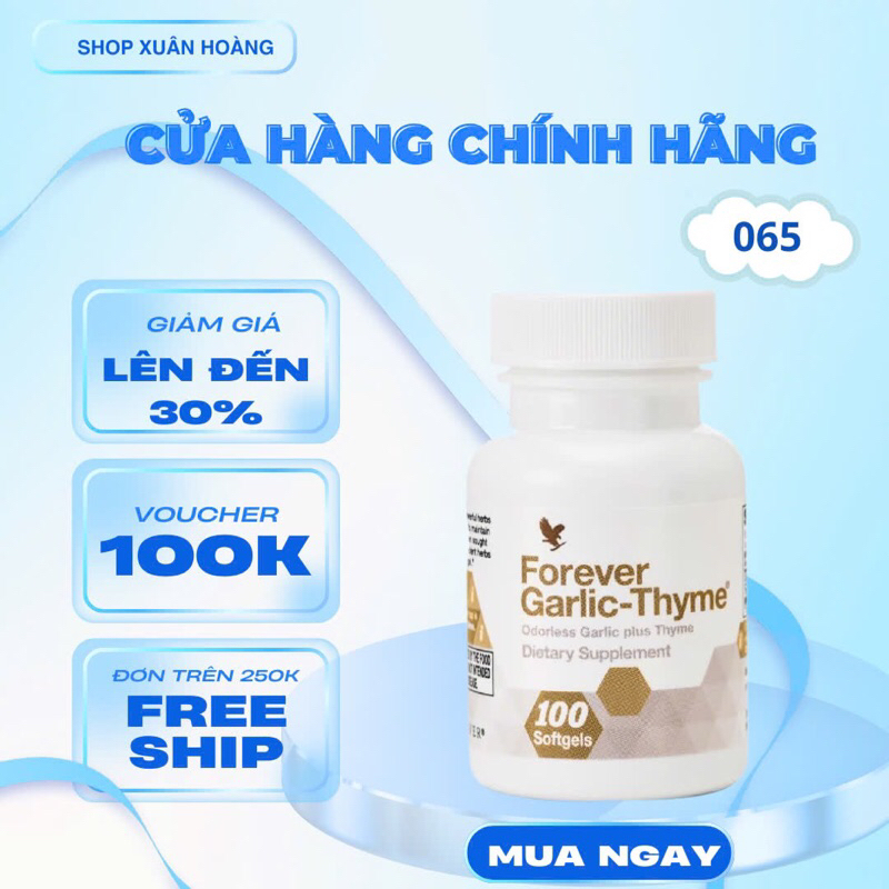 VIÊN TỎI ĐEN - Forever Garlic-Thyme 065Flp. Hỗ Trợ Tăng Cường Miễn Dịch, Cảm Cúm, Ho 100v/lọ
