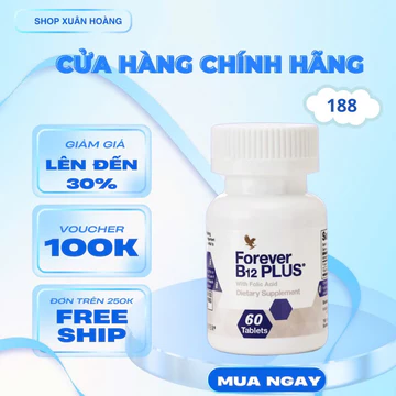 VIÊN BỔ MÁU- FOREVER B12 PLUS 188Flp. Hỗ Trợ Giảm Mệt Mỏi, Bổ Máu, Sản Sinh Tế Bào Hồng Cầu. 60v/lọ