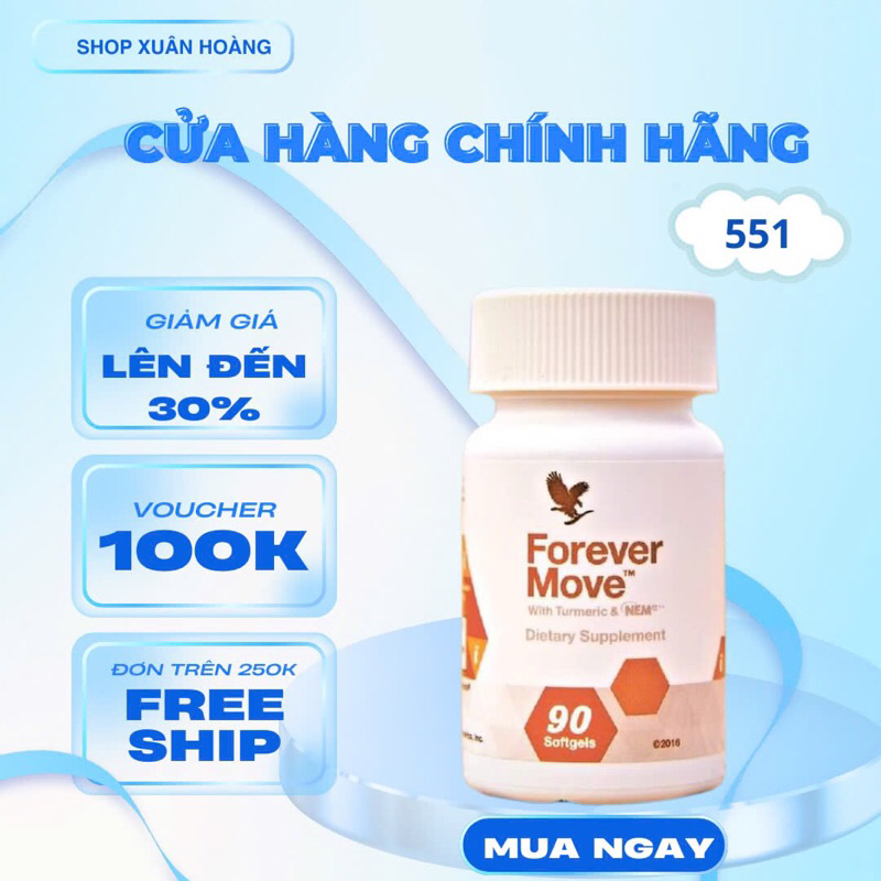 Hỗ Trợ Xương Khớp 551Flp Lô Hội – Forever Move – Giảm Đau Nhức, Tăng Cường Vận Động – 90 Viên