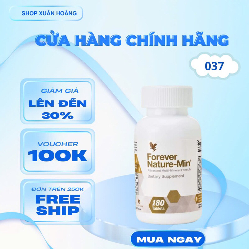 Viên Khoáng Chất 037Flp Lô Hội. Nature-Min – Bổ Sung Khoáng Chất, Hỗ Trợ Xương Răng – 180 Viên