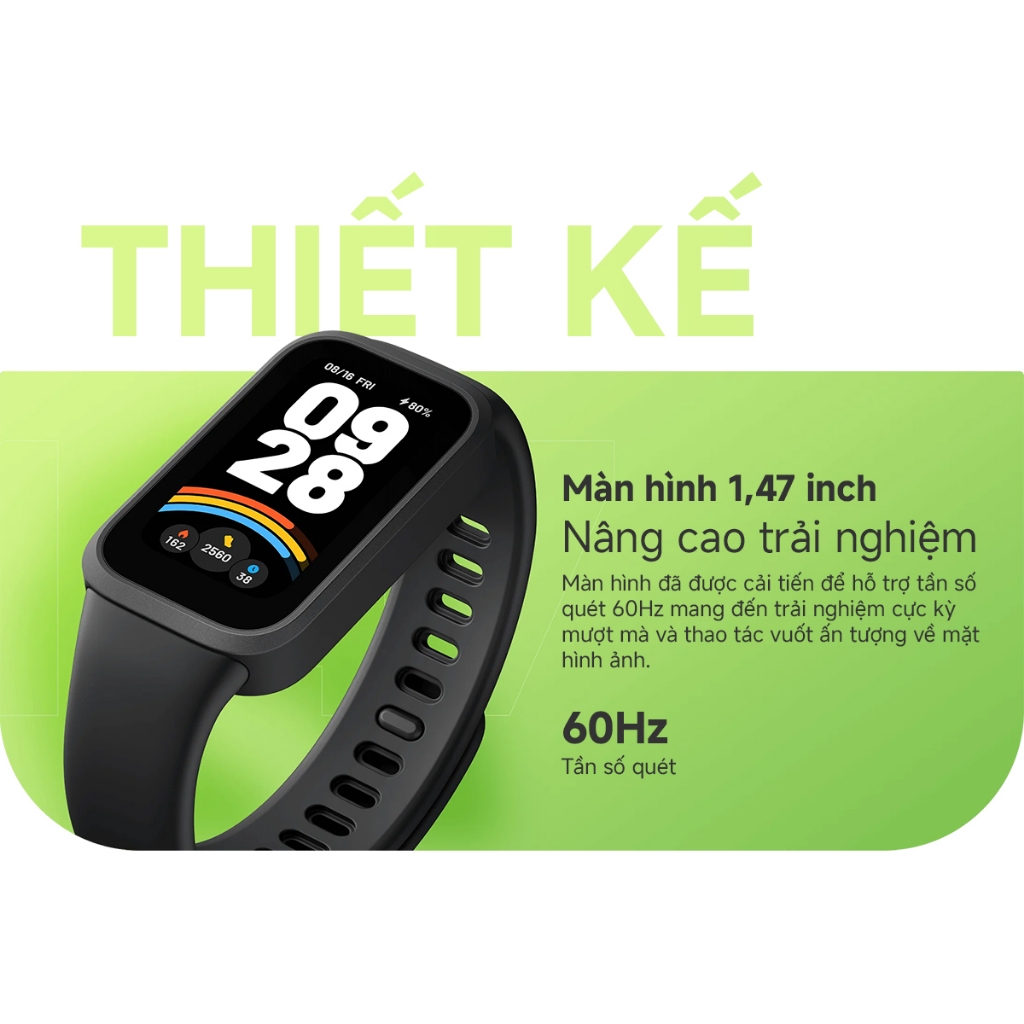 Ảnh Vòng Đeo Tay Sức Khỏe Thông Minh Xiaomi Smart Band 8 / Band 9 ACTIVE Bản Quốc tế - Hàng Chính Hãng 2