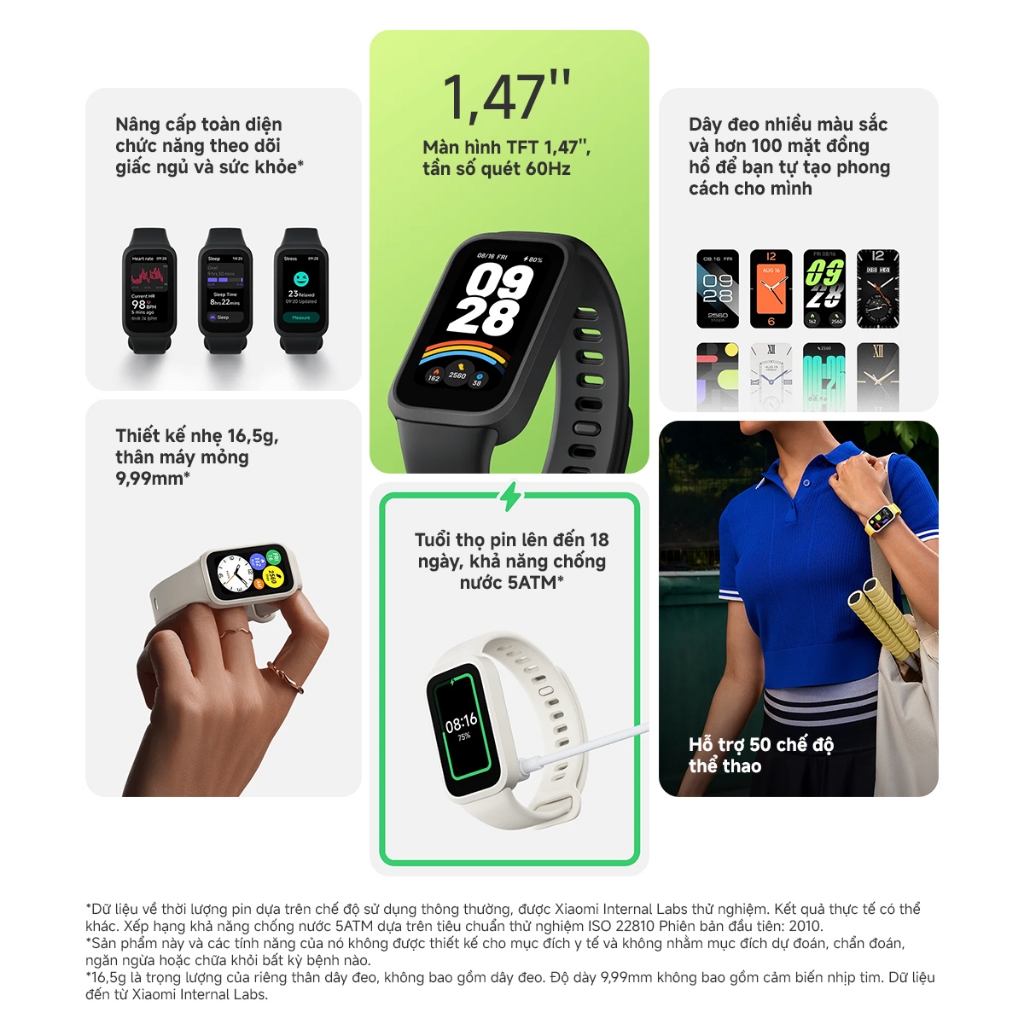 Đánh Giá Xiaomi Smart Band 8/9 ACTIVE: Sức Khỏe Trong Tầm Tay Giá Tốt