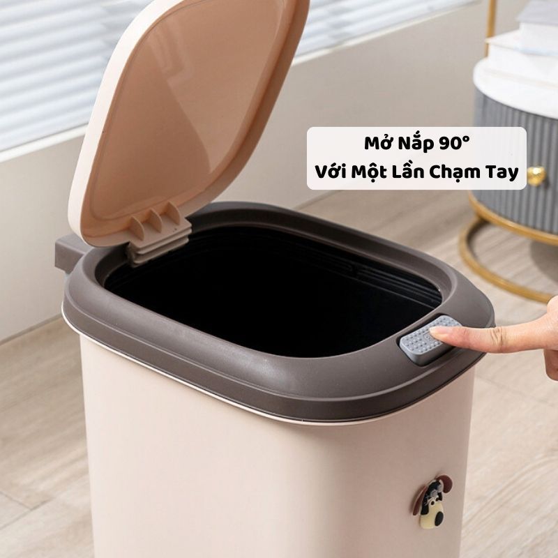 Thùng Rác Đạp Chân Kèm Sticker ENODA HOME, Thùng Đựng Rác Văn Phòng Dung Tích Lớn TR021