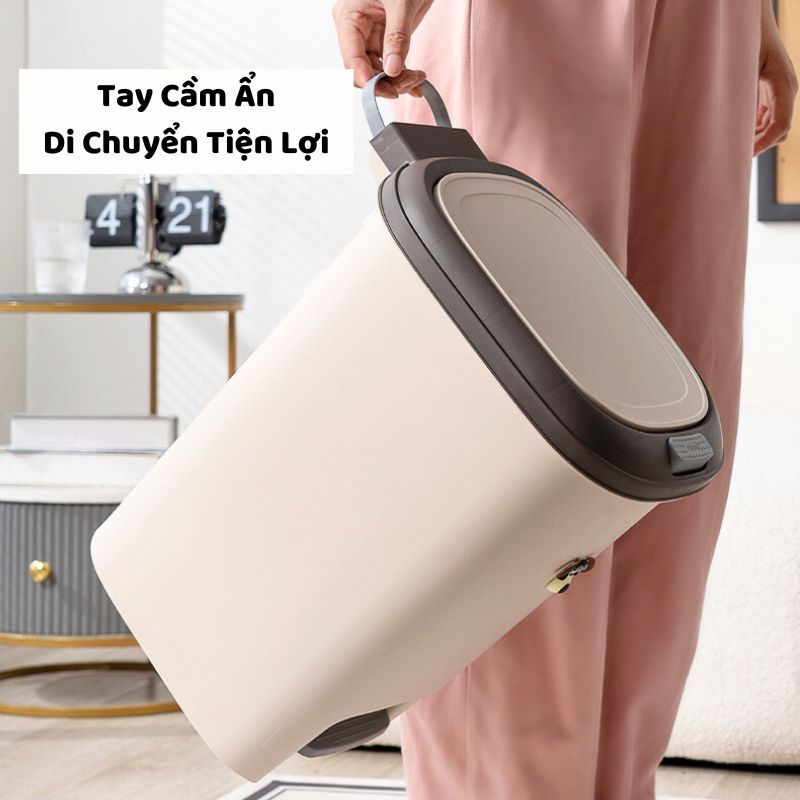 Thùng Rác Đạp Chân Kèm Sticker ENODA HOME, Thùng Đựng Rác Văn Phòng Dung Tích Lớn TR021
