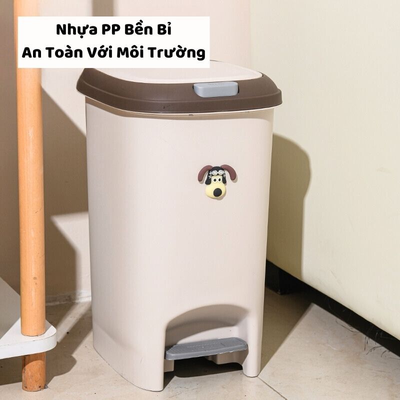 Thùng Rác Đạp Chân Kèm Sticker ENODA HOME, Thùng Đựng Rác Văn Phòng Dung Tích Lớn TR021