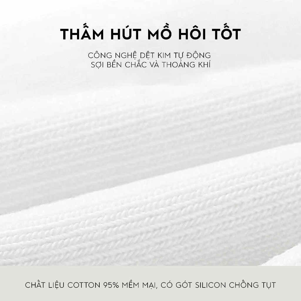 Tất vớ lười nam nữ trắng đen có cao su chống tụt, set 5 đôi chất liệu cotton thoáng khí - Ekiu Shop