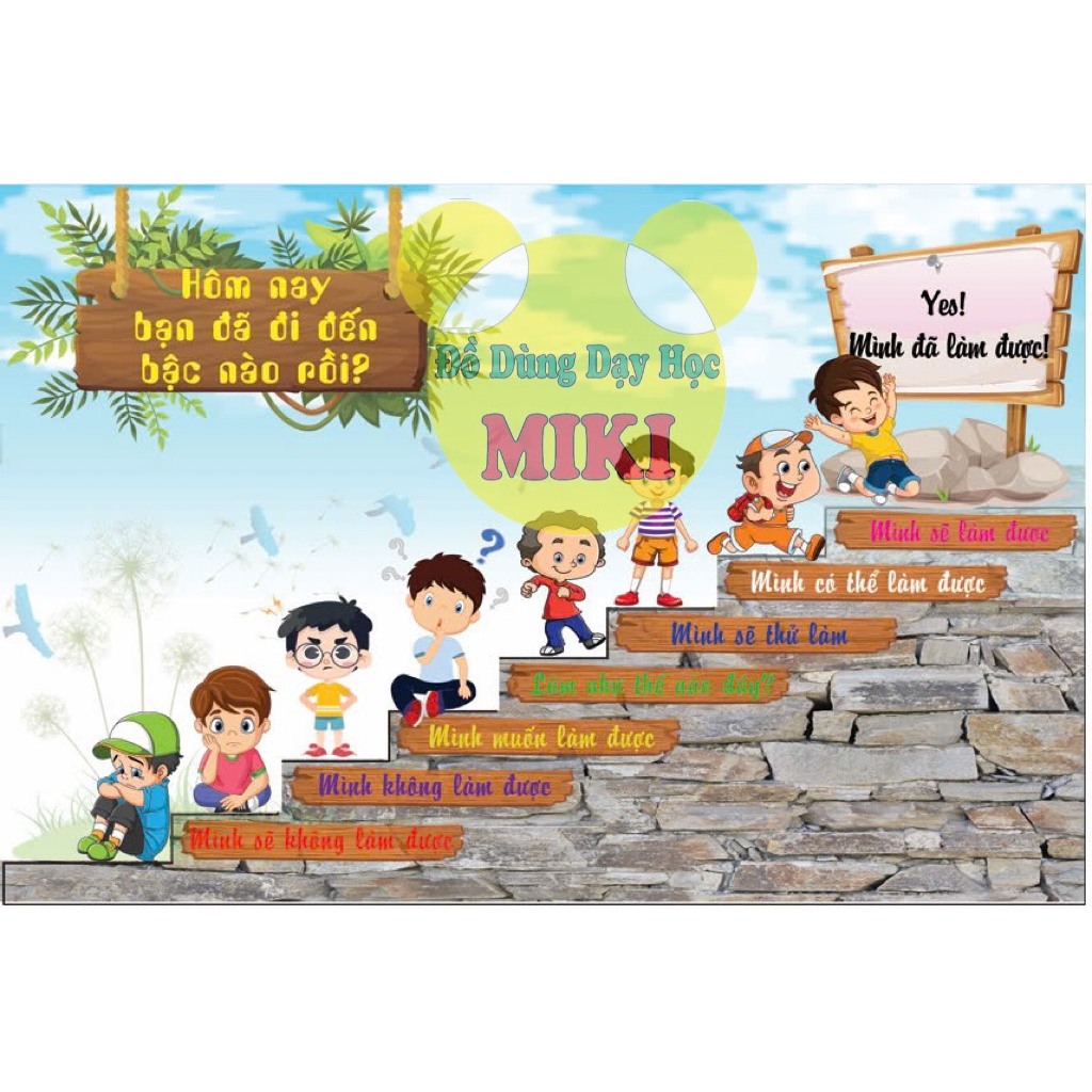 TRANH DECAL: CỐ GẮNG HẾT MÌNH BẠN NHÉ, trang trí lớp (Đồ dùng dạy học Miki)