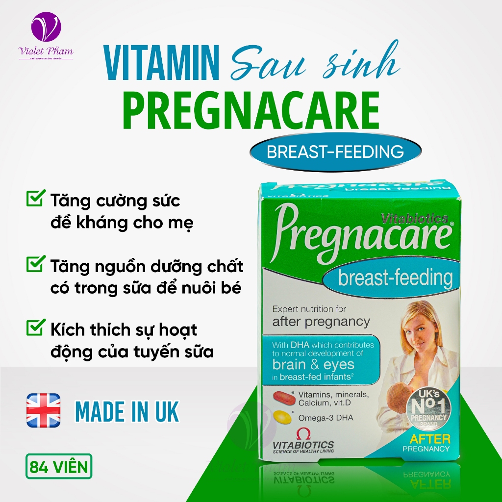 Viên Uống Cho Phụ Nữ Cho Con Bú Vitabiotics PREGNACARE Breast-feeding ...