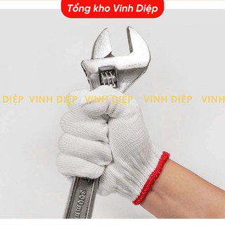 Combo 10 đôi găng tay vải sợi lao động , găng tay mút xám, đỏ dày dặn giá rẻ