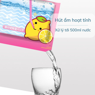 Túi hút ẩm 2 ngăn hương thơm nước hoa siêu hút ẩm chống mốc, nồm, ẩm có móc treo tủ quần áo