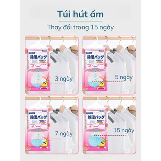 Túi hút ẩm 2 ngăn hương thơm nước hoa siêu hút ẩm chống mốc, nồm, ẩm có móc treo tủ quần áo
