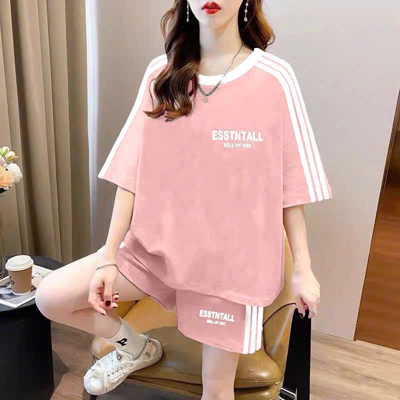Ảnh Set Đồ Nữ Cotton ESSTNTALL NAD, Bộ Quần Áo Nữ Mặc Nhà Form Rộng Thoáng Mát Bộ Thể Thao Nữ Mùa Hè Tay Lỡ 4