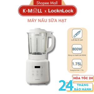 Máy làm sữa hạt đa năng 1.75L LocknLock EJM486IVY 800W, cảm ứng, lưỡi dao 8 cánh xay nhuyễn - K-MALL