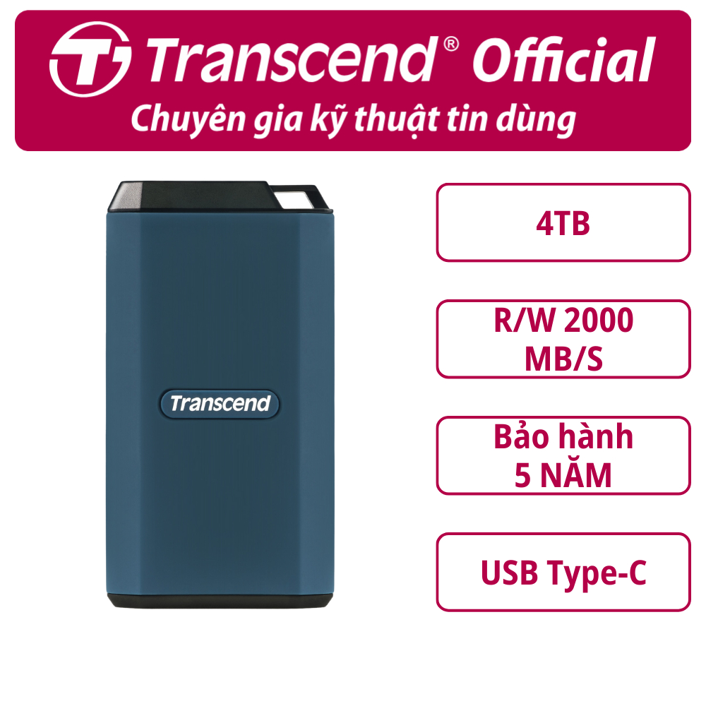 Ổ cứng di động SSD Transcend ESD410C 1TB / 2TB / 4TB 2000MB/s - Bảo hành 5 năm