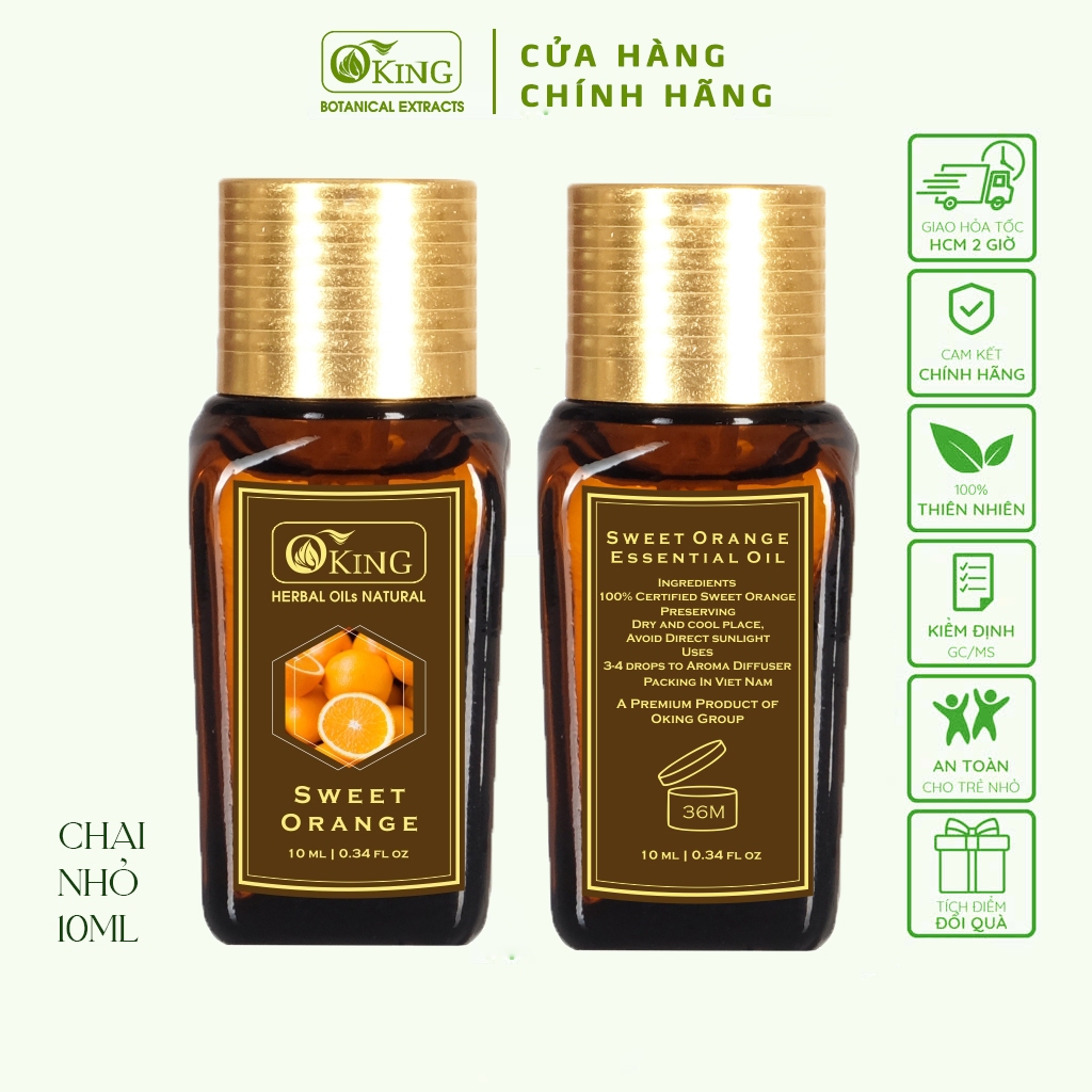 Tinh dầu Cam ngọt nguyên chất (Sweet Orange) 10ml | Oking Việt Nam