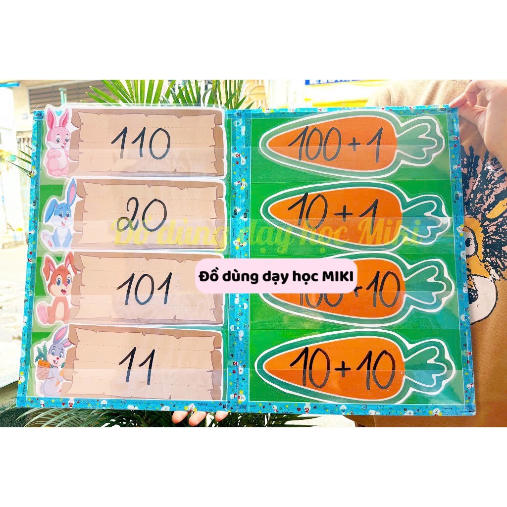 BỘ BẢNG CÀI THỎ VÀ CÀ RỐT (Đồ dùng dạy học Miki)