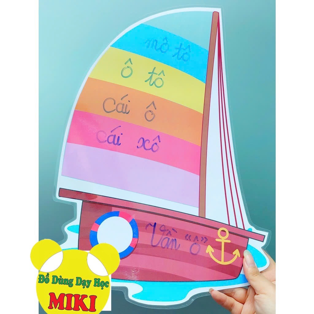 THUYỀN BUỒM SẮC MÀU HANDMADE SIZE A3 (Đồ Dùng Dạy Học Miki)