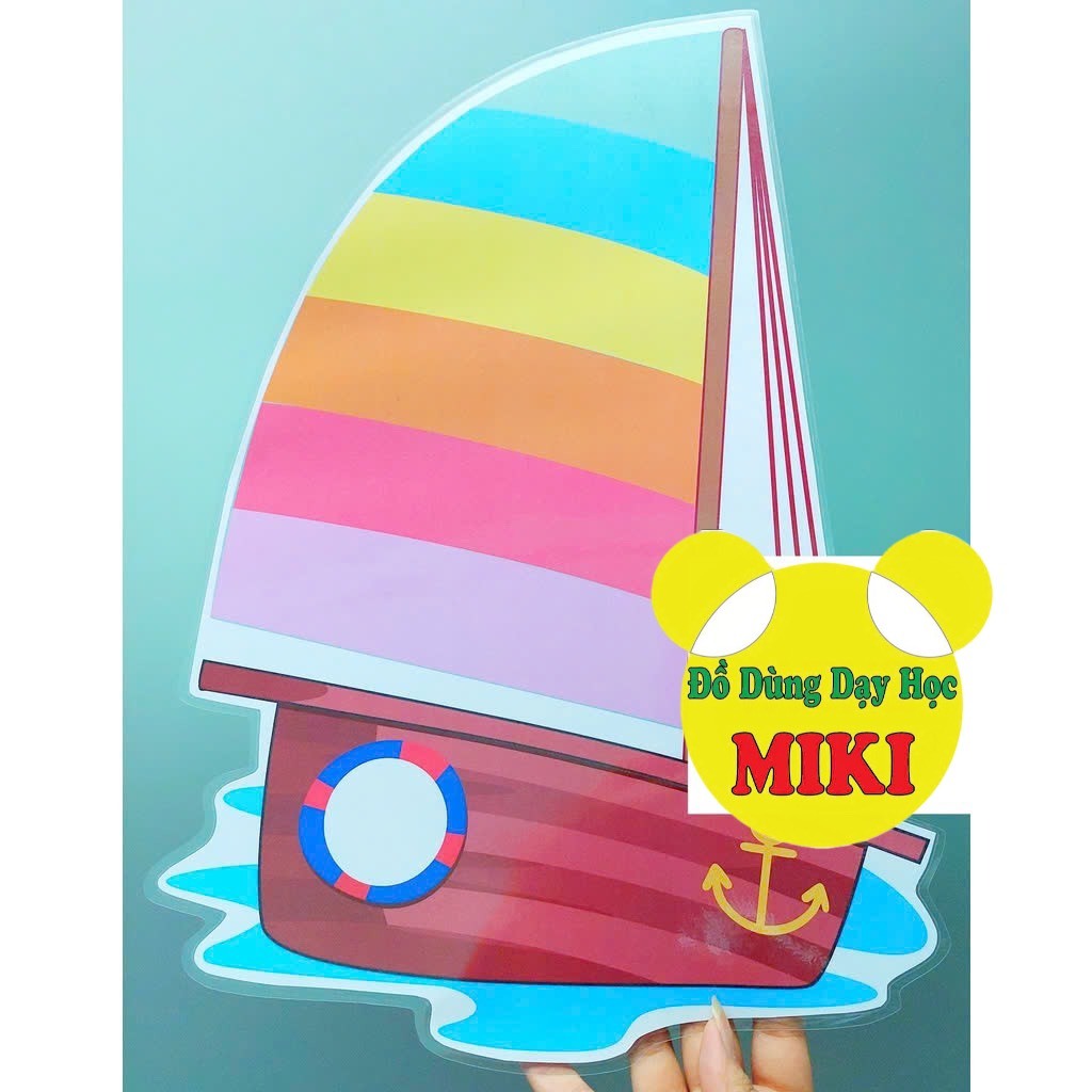 THUYỀN BUỒM SẮC MÀU HANDMADE SIZE A3 (Đồ Dùng Dạy Học Miki)