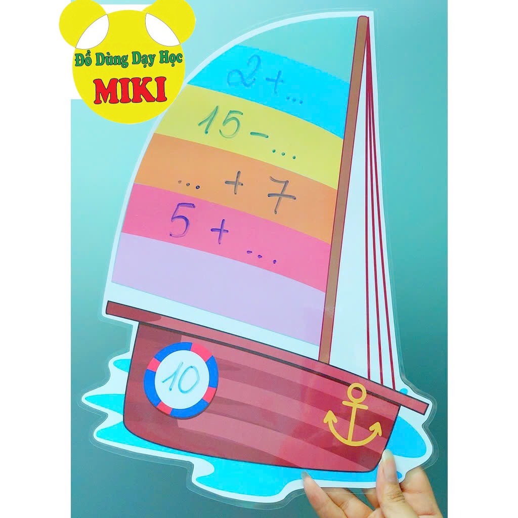THUYỀN BUỒM SẮC MÀU HANDMADE SIZE A3 (Đồ Dùng Dạy Học Miki)