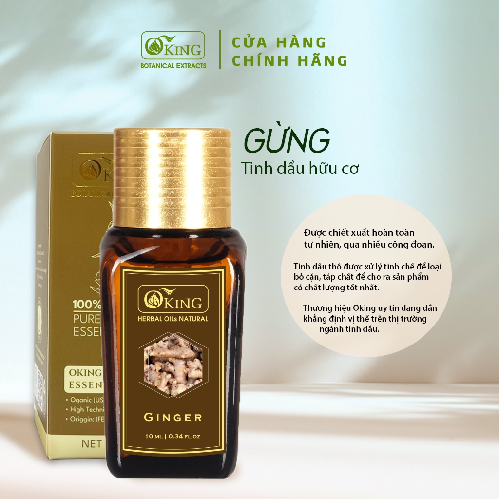 Tinh dầu Gừng (10ml) nguyên chất (Ginger) | Oking Việt Nam