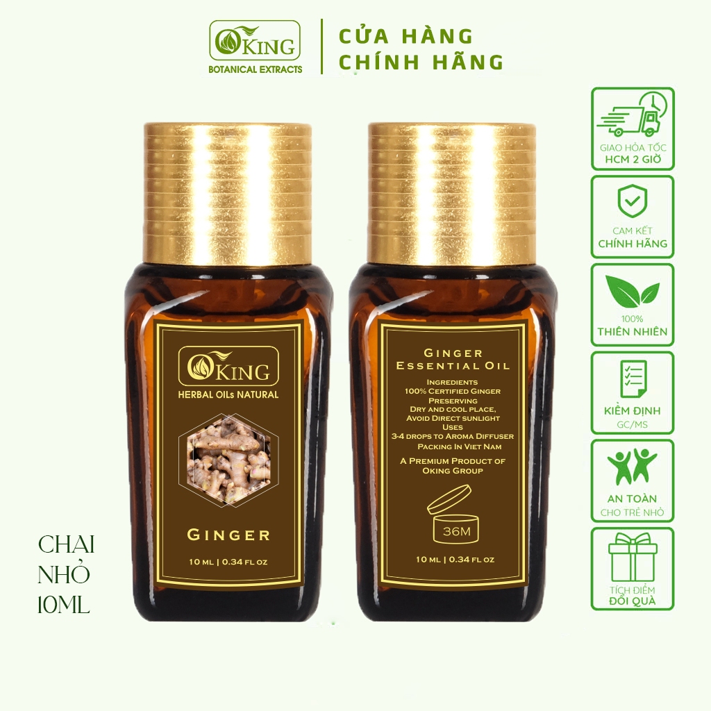 Tinh dầu Gừng (10ml) nguyên chất (Ginger) | Oking Việt Nam