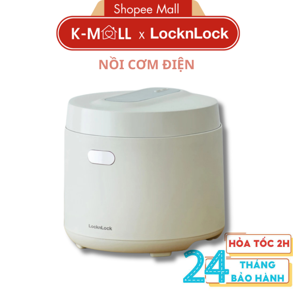 Nồi cơm điện Lock&Lock Bianco Smart rice cooker 1L Màu ngà EJR364IVY , đa chức năng nấu - K-MALL