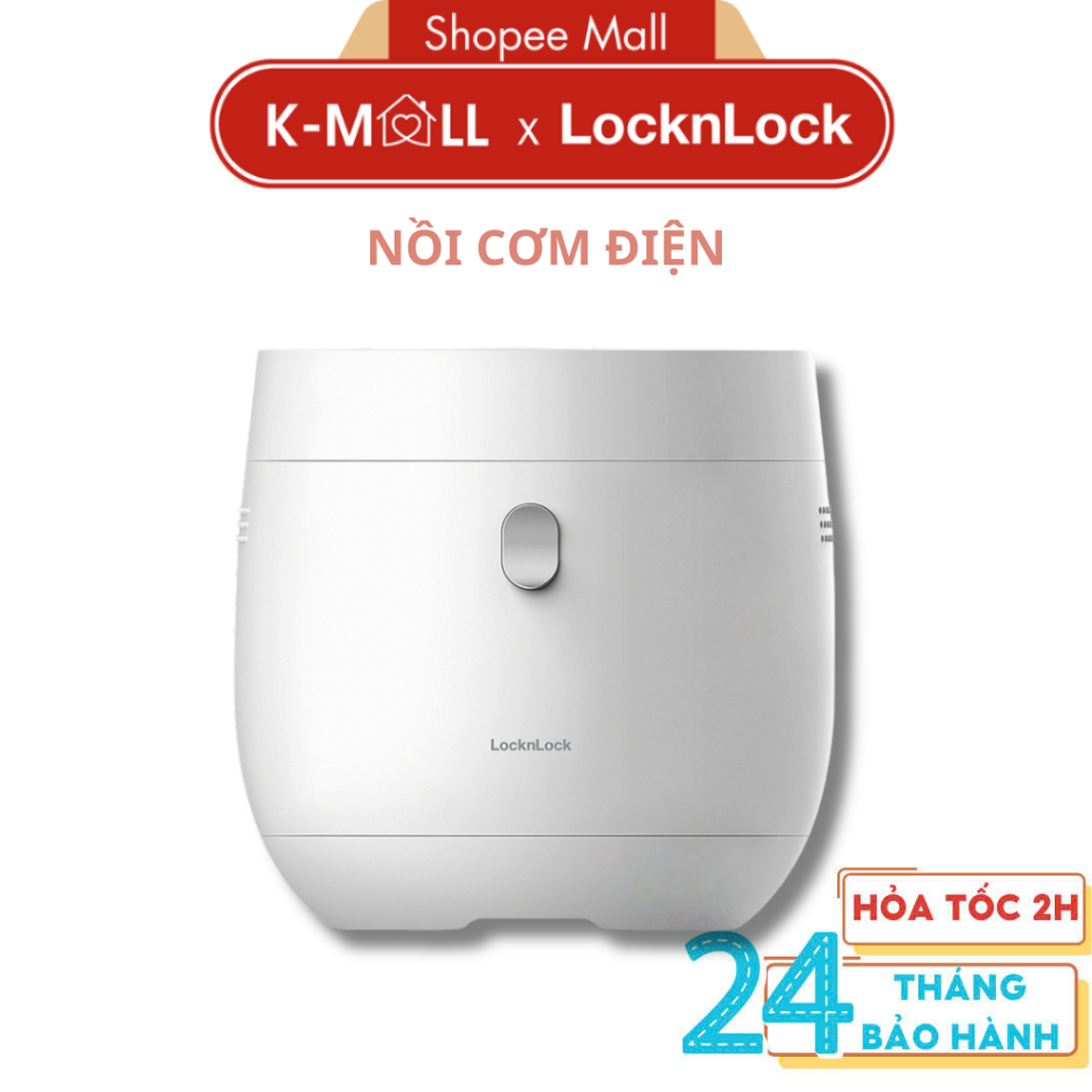 Nồi cơm điện tử LocknLock Pearl Rice Cooker 1L EJR376WHT hẹn giờ, giữ ấm 12h - K-MALL