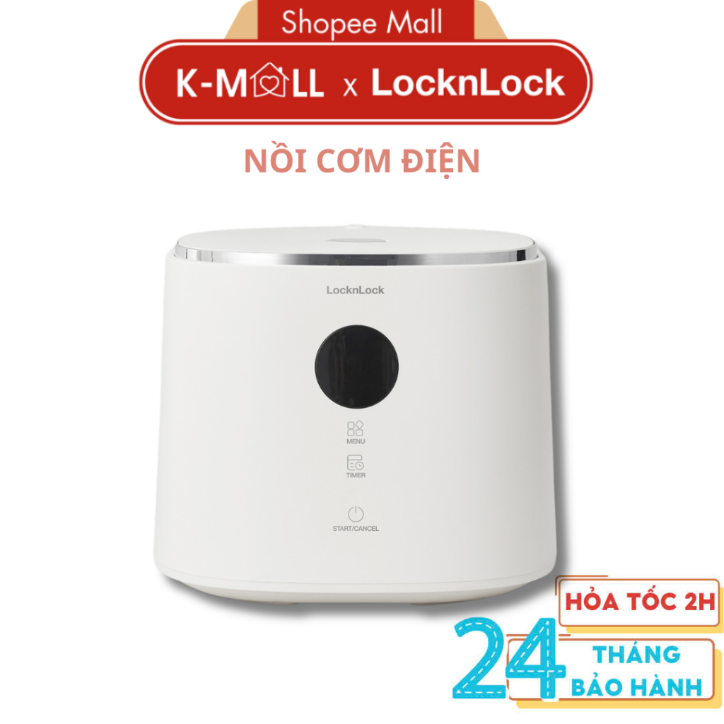 Nồi cơm điện Lock&Lock Bianco Nemo rice cooker 1.2L- Màu ngà EJR384IVY , điều khiển cảm ứng - K-MALL